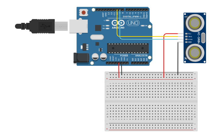 Distance Sensor Cad Model Circuit design sensor distancia | Tinkercad