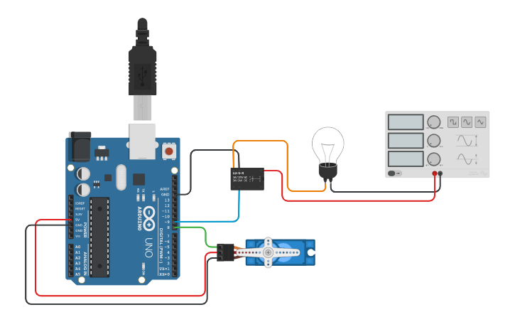 Circuit design Simulasi Arduino Bluetooth - Tinkercad