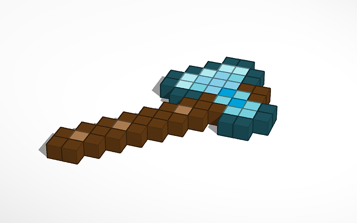 3D design Minecraft Diamond Axe | Tinkercad