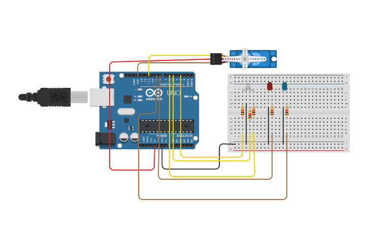Circuit design Servomotor - Tinkercad