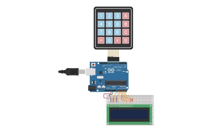 Circuit design Arduino keypad - Tinkercad