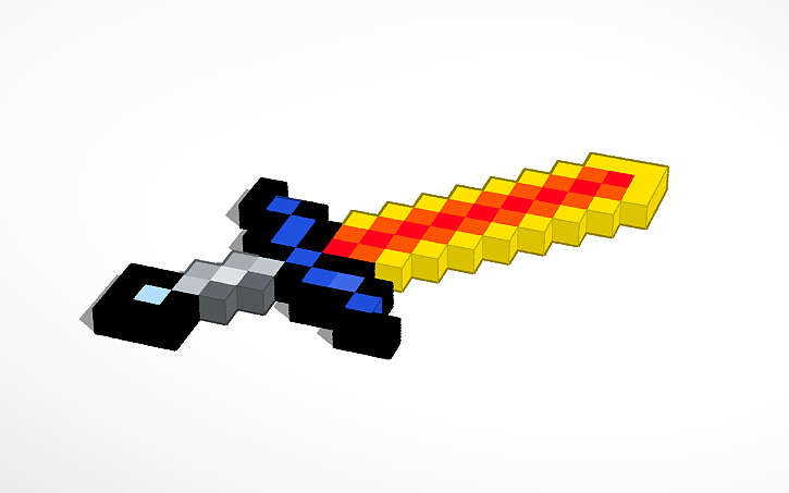 3D design Minecraft Iron Lava sword - Tinkercad