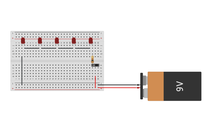 Circuit design SERIES CONNECTION - Tinkercad