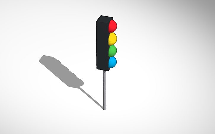 3D design traffic light - Tinkercad