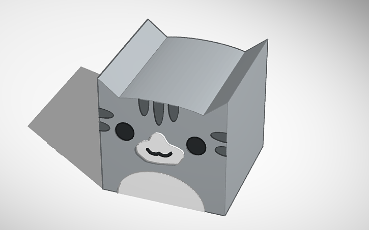 Red Gd Cat 3D design GD/Geometry Dash cat icon template - Tinkercad