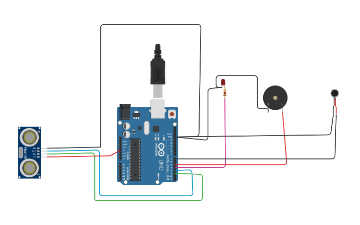 Circuit design smart glass for blind - Tinkercad