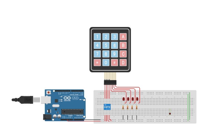 Circuit design button matrix - students - Tinkercad