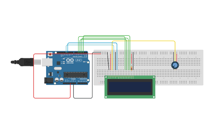 Circuit design Display LCD 2 | Tinkercad