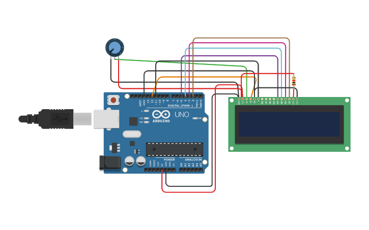 Circuit design arduino with 12c lcd - Tinkercad
