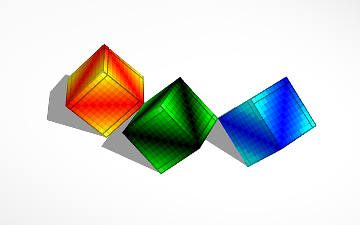 3D design GRADIENT COLOR CUBE - Tinkercad