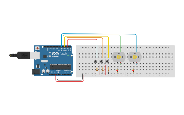 Circuit design Arduino robot - Tinkercad