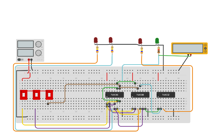Circuit design HALF AND FULL ADDER | Tinkercad