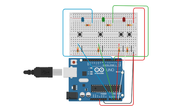 Circuit design Arduino Game - Tinkercad