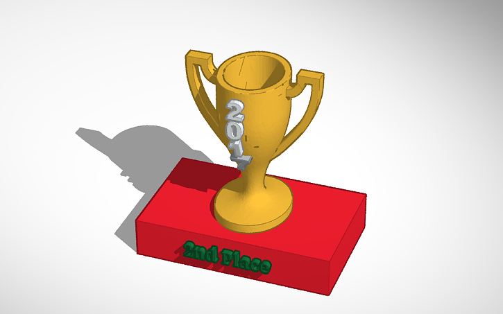 2nd Place Trophy Tinkercad