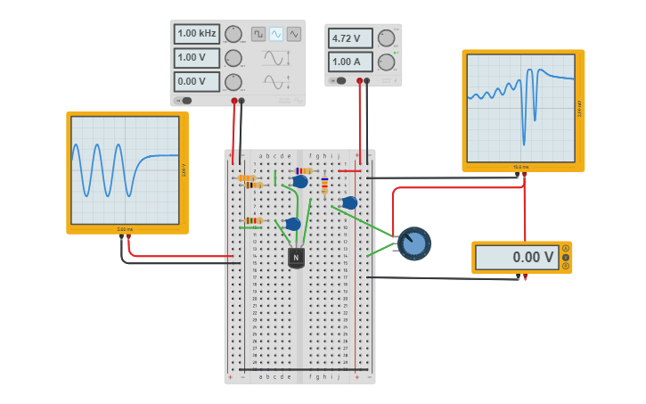 Circuit design BJT NPN Common Emitter Amplifier - Tinkercad