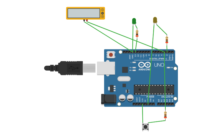 Circuit design 2 LED arduino - Tinkercad