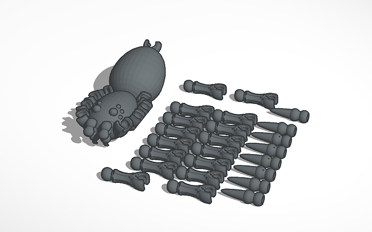 3D design Buildable Spider - Tinkercad