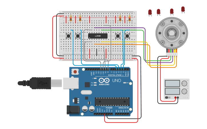 Circuit design MOTOR PASO A PASO CON ARDUINO Y CONTROLADOR - Tinkercad