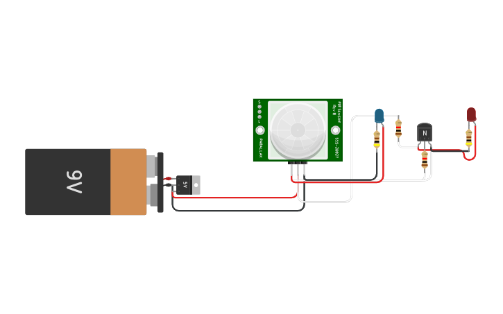 Circuit design Ir Sensor and Led - Tinkercad