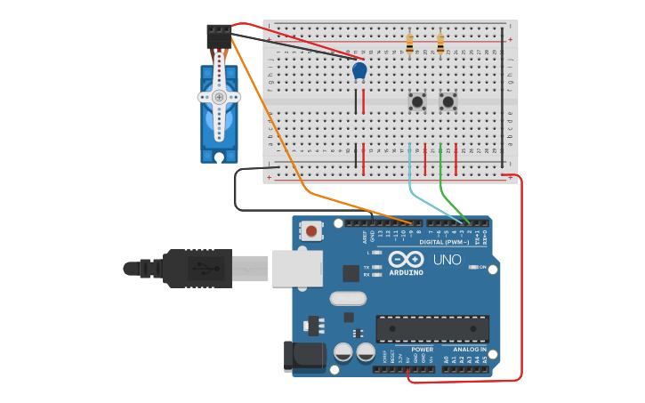 Circuit design Control Servo Motor | Tinkercad
