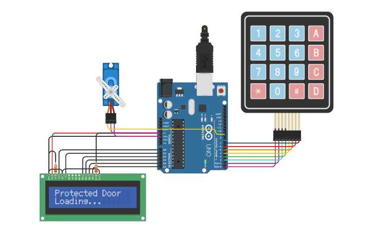 Circuit design security door lock - Tinkercad