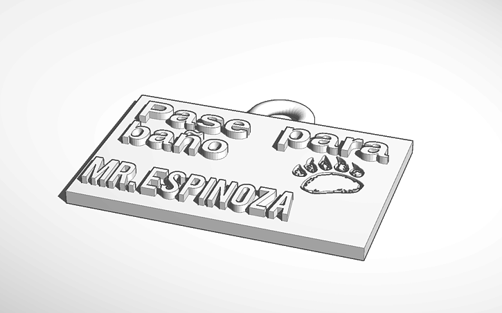 Copy Of Hall Pass Tinkercad