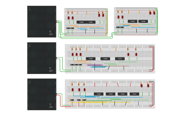 Circuit design half and full adder and subtracted | Tinkercad