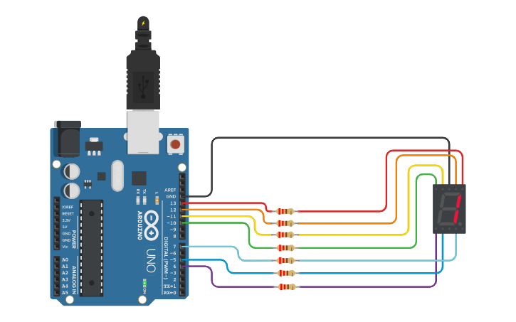 Circuit design arduino led display - Tinkercad