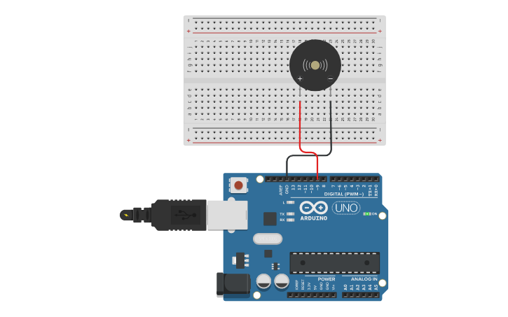 Circuit design Dispositivo de sonido - Tinkercad