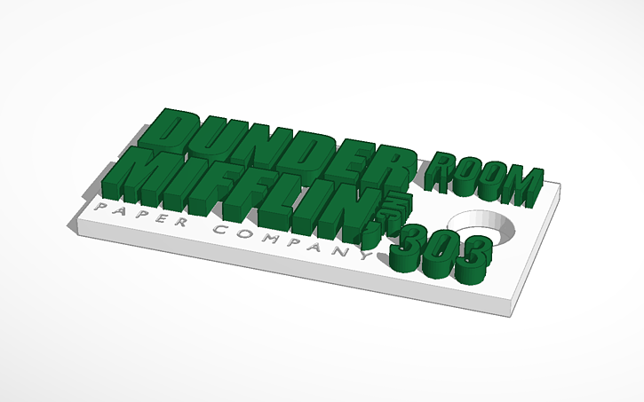 3D design dunder mifflin pass | Tinkercad