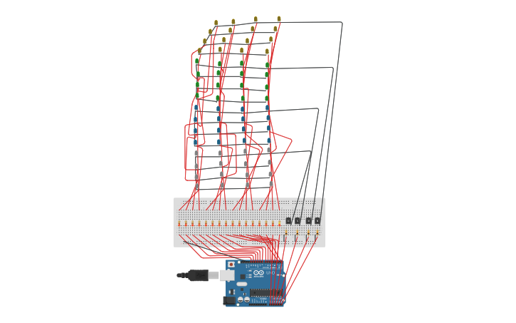 Circuit design Projeto final - Cubo 4x4x4 | Tinkercad