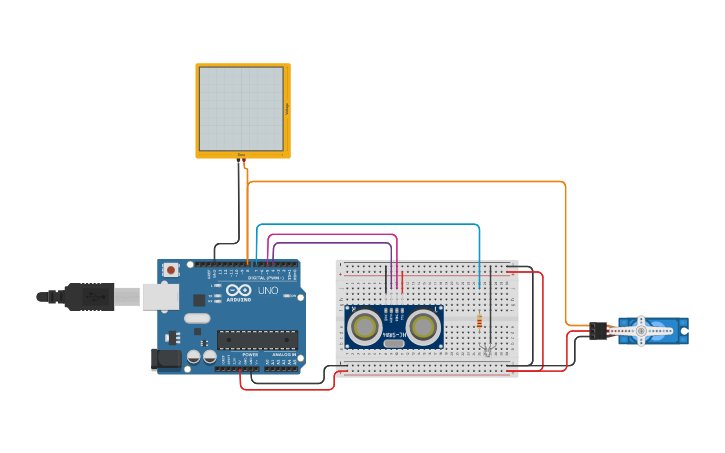 Circuit design Gate open and close - Tinkercad
