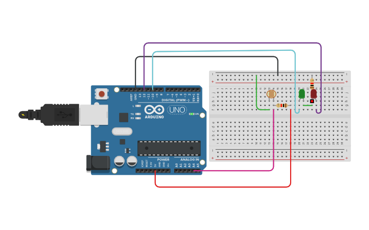 Circuit design Light Sensor - Tinkercad