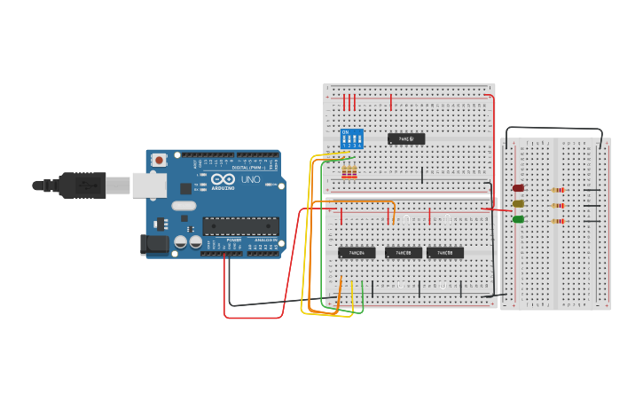 Circuit Design Funcion Amarillo - Tinkercad