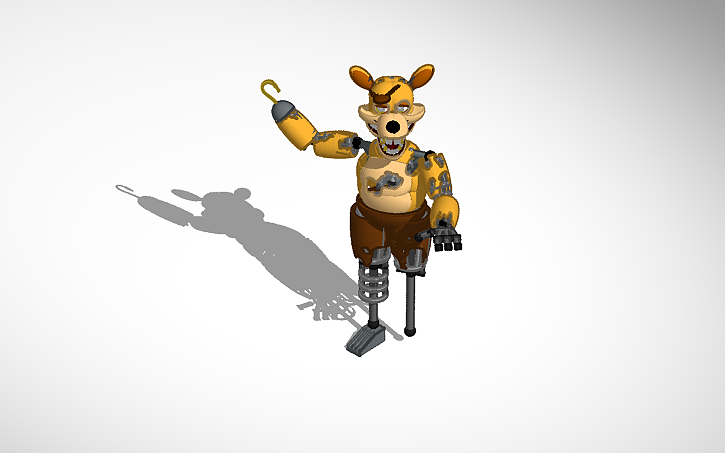 Wizard Spring Foxy 3D design FNAF Withered Spring Foxy - Tinkercad