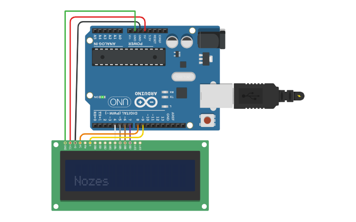 Circuit design LCD - Tinkercad