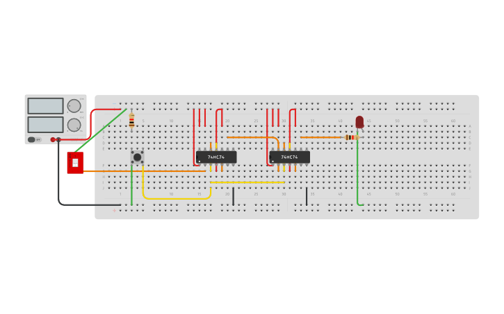 Circuit design SISO Shift Register | Tinkercad