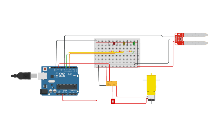 Circuit design Sistema de irrigação - Tinkercad