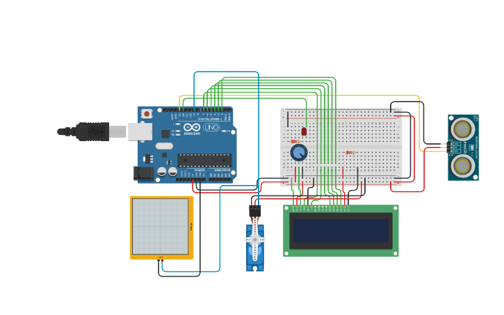 Circuit design Ultrasound meter - Tinkercad