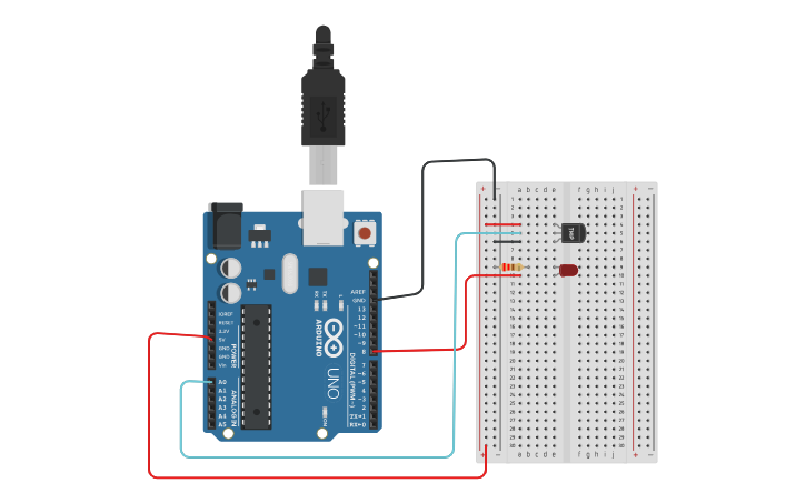Circuit design smart thermostat system - Tinkercad