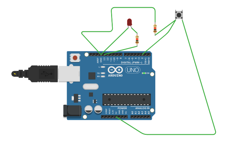 Circuit design PUSH BUTTON - Tinkercad