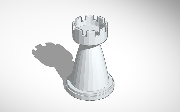Solidworks Rook Design 3D design Rook (will work on rest of chess pieces) - Tinkercad