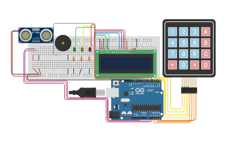 Circuit design Fechadura Eletrônica com senha e sensor Ultrassônico ...