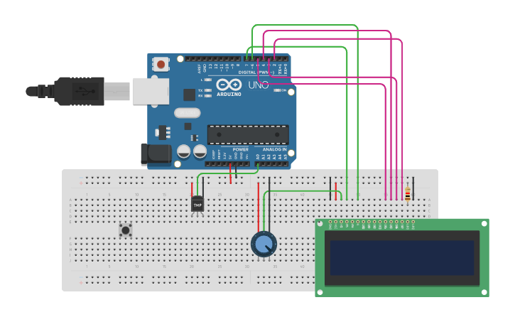 Circuit design Sensor de temperatura con TMP - Tinkercad