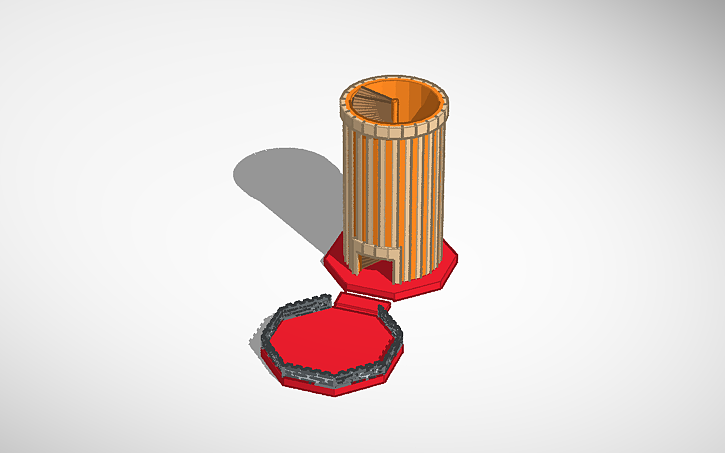 3D design dice tower - Tinkercad