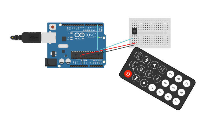 Circuit design Leccion 21 Remote IR - Tinkercad