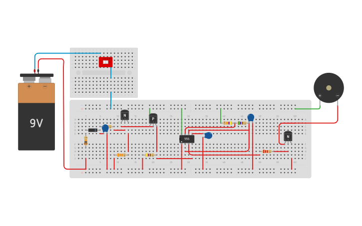 Circuit design Fire Alarm Circuit - Tinkercad