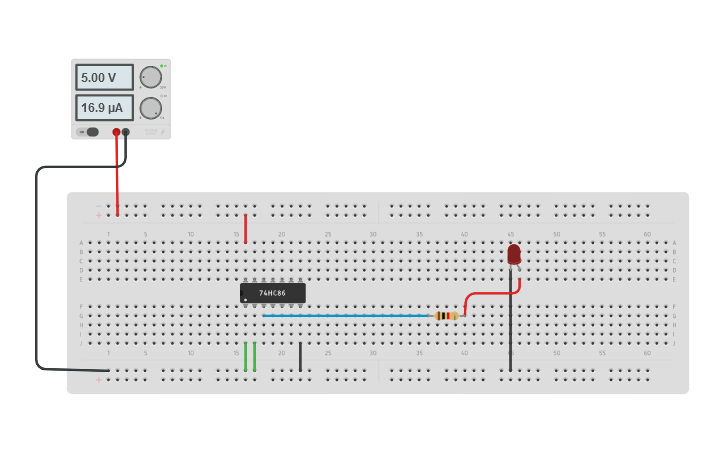 Circuit design Xor Gate - Tinkercad