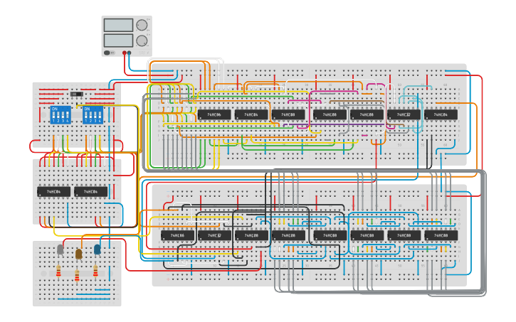 Circuit design Arbiter with IC - Tinkercad