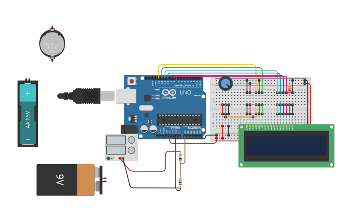 Circuit design Digital Voltmeter - Tinkercad